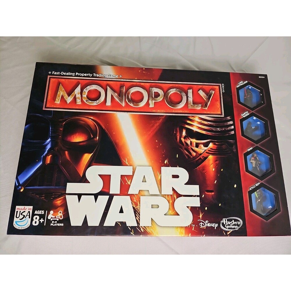 Monopoly Star Wars Edition Board Game Disney Hasbro Complete